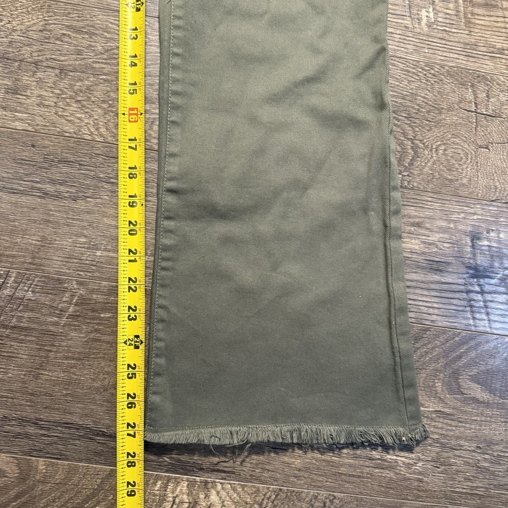 Peace Love World Women's Jeans Army Green Distressed Boot Cut 16 - Picture 3 of 9
